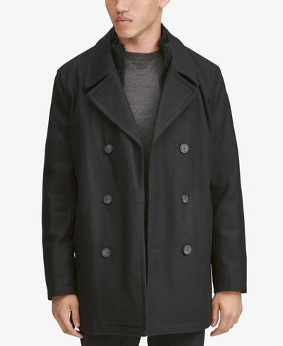 Marc New York Men's Peacoat With Inset Bib In Black