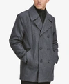 Marc New York Men's Peacoat With Inset Bib In Charcoal
