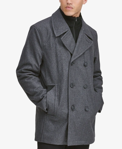 Marc New York Men's Peacoat With Inset Bib In Charcoal