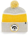 47 Brand Men's Gray Iowa Hawkeyes Holcomb Cuffed Knit Hat With Pom In Gray