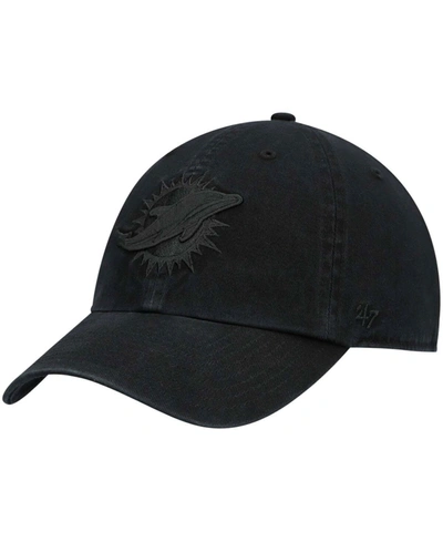 47 Brand Men's Black Miami Dolphins Team Tonal Clean Up Adjustable Hat