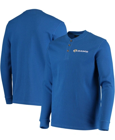 Dunbrooke Men's Royal Los Angeles Rams Maverick Thermal Henley Long Sleeve T-shirt In Royal Blue