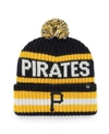 47 Brand Men's Black Pittsburgh Pirates Bering Cuffed Knit Hat With Pom In Black