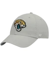 47 Brand Men's Gray Jacksonville Jaguars Logo Clean Up Adjustable Hat In Gray