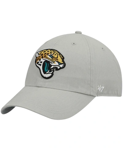 47 Brand Men's Gray Jacksonville Jaguars Logo Clean Up Adjustable Hat
