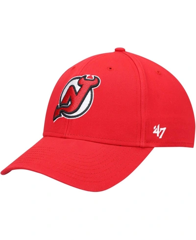 47 Brand Men's Red New Jersey Devils Clean Up Logo Adjustable Hat