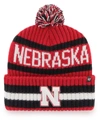 47 Brand Men's Scarlet Nebraska Huskers Bering Cuffed Knit Hat With Pom In Scarlet