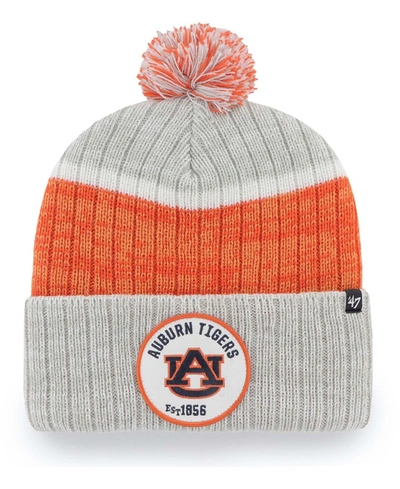 47 Brand Men's Gray Auburn Tigers Holcomb Cuffed Knit Hat With Pom