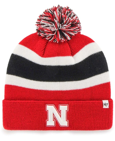 47 Brand Men's Scarlet Nebraska Huskers Breakaway Cuffed Knit Hat With Pom