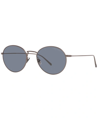 Giorgio Armani Ar6125 Matte Bronze Male Sunglasses In Blue