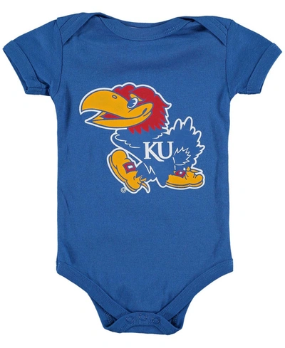 Two Feet Ahead Babies' Infant Boys And Girls Royal Kansas Jayhawks Big Logo Bodysuit