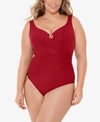 Miraclesuit Plus Size Escape Underwire Allover-slimming Wrap One-piece Swimsuit Women's Swimsuit In Grenadine Red
