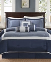 Madison Park Genevieve 7-pc. Queen Comforter Set Bedding In Navy