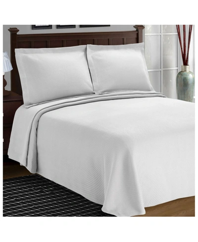 Superior 100% Cotton Diamond Solitaire All-season 3-piece Coverlet Set, King In White