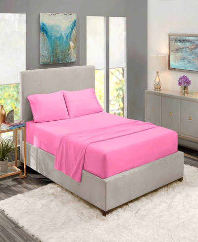 Nestl Bedding Premier Collection Deep Pocket 4 Piece Bed Sheet Set, King In Pink