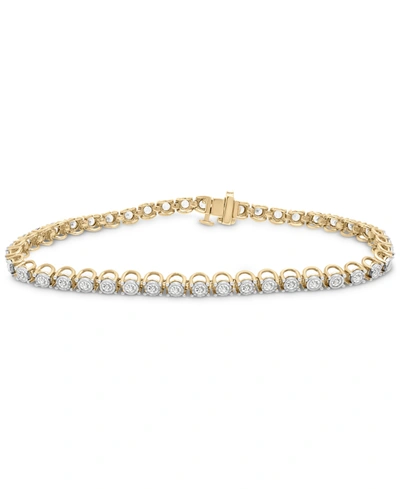 Macy's Diamond Miracle Tennis Bracelet (3 Ct. T.w.) In 14k Gold In Yellow Gold