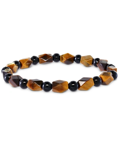 Effy Collection Effy Men's Tiger Eye & Onyx Bracelet In Silver