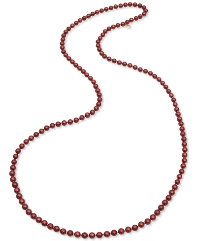 Charter Club Gold-tone Colored Imitation Pearl 60" Strand Necklace, Created For Macy's In Red