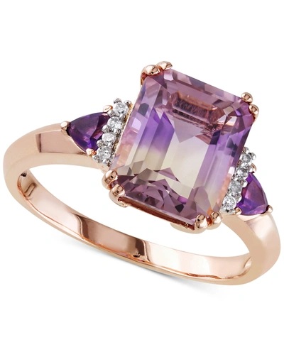 Macy's Ametrine (3-1/4 Ct. T.w.), Amethyst (1/5 Ct. T.w.) & Diamond (1/20 Ct. T.w.) Statement Ring In Rose