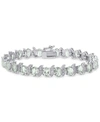 Macy's Peridot (11-1/4 Ct. T.w.) & Diamond Accent S Link Bracelet In Sterling Silver (also In Green Quartz, In Green Quartz