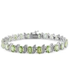Macy's Aquamarine (9-5/8 Ct. T.w.) & Diamond Accent S Link Bracelet In Sterling Silver In Peridot