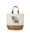 Picnic Time Nightmare Before Christmas Jack And Sally - Coronado Basket Tote In Beige Canvas
