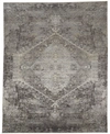 Simply Woven Sarrant R3963 Charcoal 2'8" X 8' Runner Rug In Smoke