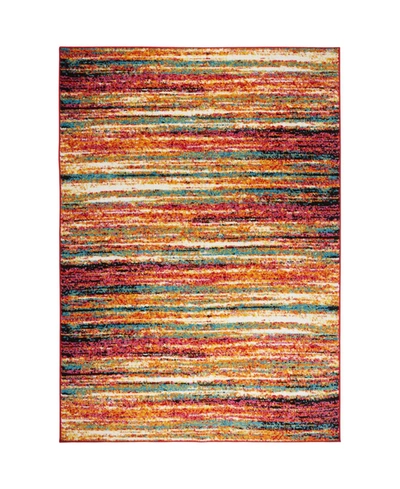 Global Rug Designs Global Rug Design Burst Bur04 Orange 7'10" Round Area Rug