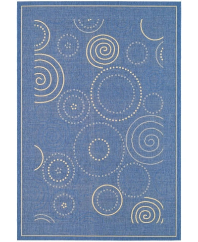 Safavieh Courtyard Cy1906 Blue And Natural 6'7" X 9'6" Sisal Weave Outdoor Area Rug