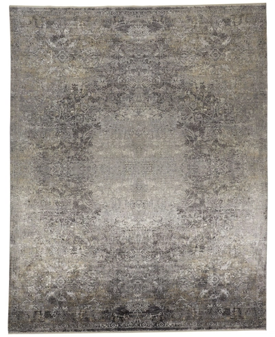 Simply Woven Sarrant R3964 Brown 2'8" X 8' Runner Rug In Stone