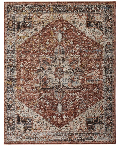 Simply Woven Caprio R3960 Rust 2'6" X 12' Runner Rug