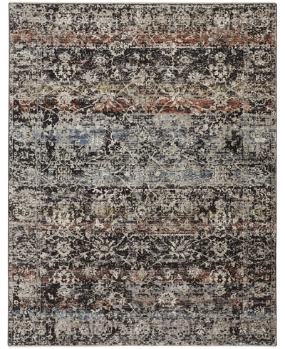 Simply Woven Caprio R3962 Blue 2'6" X 12' Runner Rug