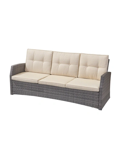 Noble House Sanger Outdoor Sofa In Gray