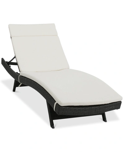 Noble House Curio Outdoor Chaise Lounge In Grey