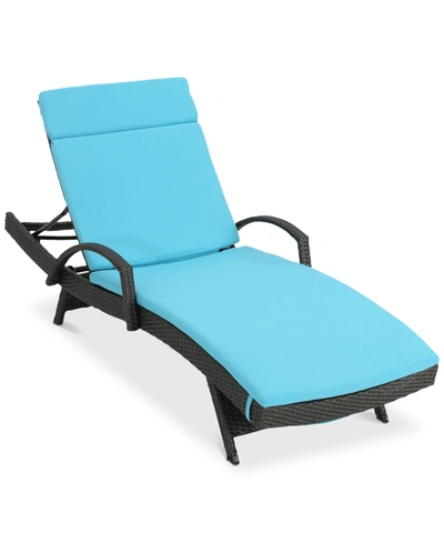 Noble House Maxwell Outdoor Chaise Lounge In Grey