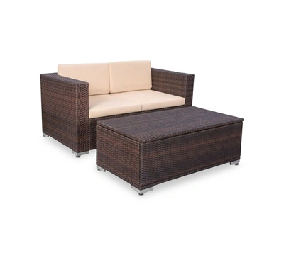 Noble House Aldin 2-pc. Outdoor Chat Set With Cushion In Brown