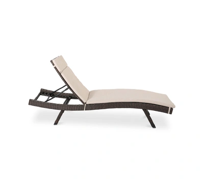 Noble House Reseda Outdoor Chaise Lounge In Brown