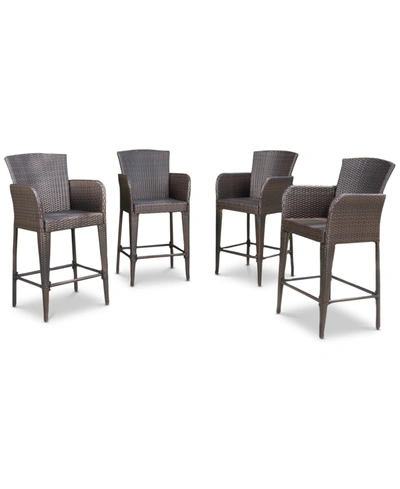 Noble House Dyxon Bar Stool (set Of 4) In Brown