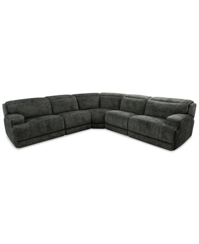 MWHOME SEBASTON 5-PC. FABRIC SECTIONAL WITH 2 POWER MOTION RECLINERS, CREATED FOR MACY'S