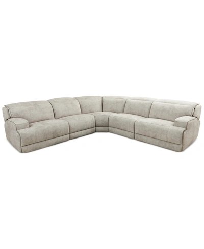 MWHOME SEBASTON 5-PC. FABRIC SECTIONAL WITH 2 POWER MOTION RECLINERS, CREATED FOR MACY'S