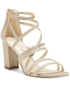 Jessica Simpson Women's Stassey Strappy Block Heel Dress Sandals Women's Shoes In Champagne