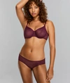 Dkny Modern Lace Sheer Demi Bra Dk4019 In Mulberry