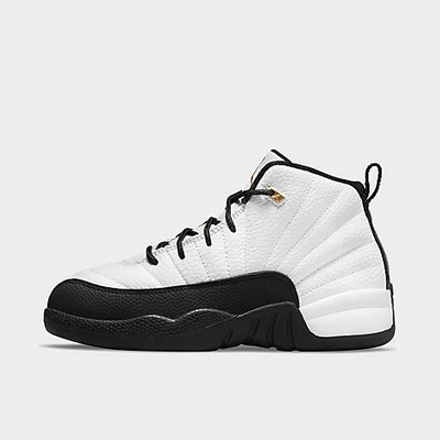 Nike Jordan Little Kids' Air Retro 12 Basketball Shoes In White/metallic Gold/black