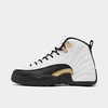 Nike Jordan Big Kids' Air Retro 12 Basketball Shoes In White/metallic Gold/black
