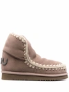 Mou Eskimo 18 Glitter Logo Ankle Boots In Grey