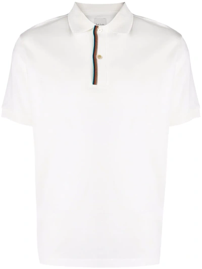 Paul Smith Signature Stripe-trim Polo Shirt In White