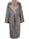 Nanushka Alamo Reversible Houndstooth Wool And Silk-blend Coat In Reversible Check