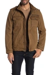 Levi's Hooded Canvas Military Jacket In Brown