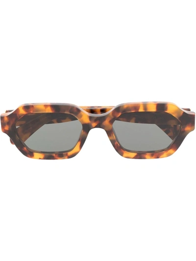 Retrosuperfuture Tortoiseshell-effect Oval-frame Sunglasses In 褐色