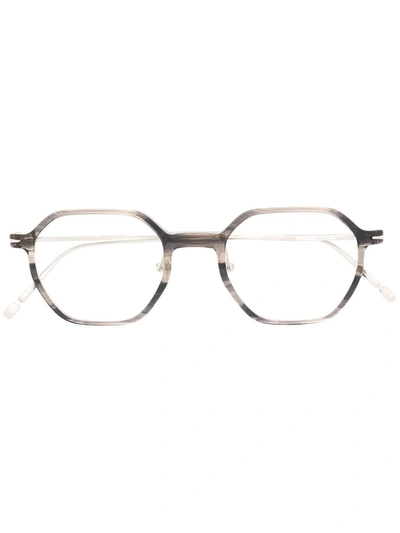 Matsuda Angled Tortoiseshell-detail Square Glasses In 黑色